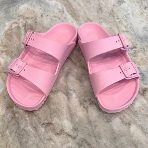 Girls Birkenstock Pink Double Strap Sandals